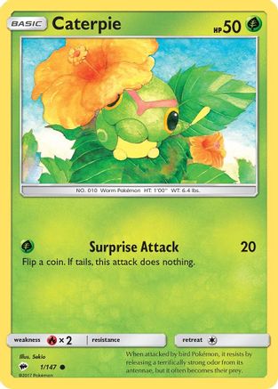 SM  Burning Shadows  001/147 Caterpie  - Common