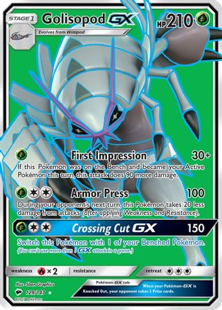 SM  Burning Shadows  129/147 Golisopod GX (Full Art)  - Holofoil - Ultra Rare