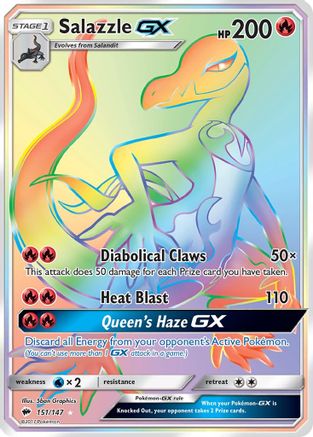 SM  Burning Shadows  151 Salazzle GX (Secret)  - Holofoil - Secret Rare