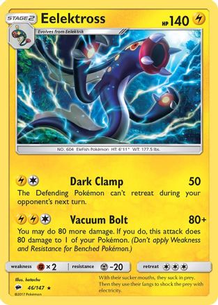 SM  Burning Shadows  046/147 Eelektross  - Rare