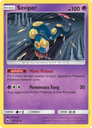 SM  Burning Shadows  050/147 Seviper  - Uncommon