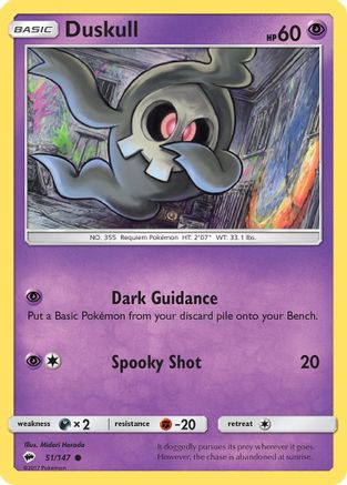 SM  Burning Shadows  051/147 Duskull  - Common