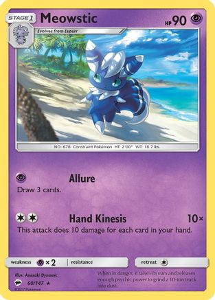 SM  Burning Shadows  060/147 Meowstic  - Rare