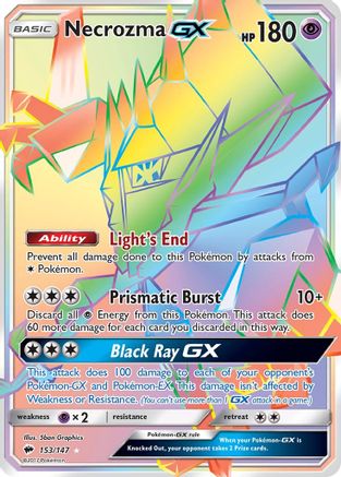 SM  Burning Shadows  153 Necrozma GX (Secret)  - Holofoil - Secret Rare