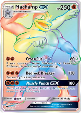 SM  Burning Shadows  154 Machamp GX (Secret)  - Holofoil - Secret Rare
