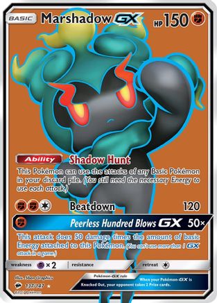 SM  Burning Shadows  137/147 Marshadow GX (Full Art)  - Holofoil - Ultra Rare