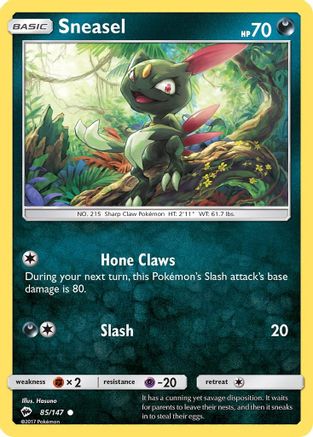 SM  Burning Shadows  085/147 Sneasel  - Common