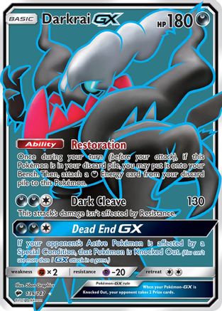 SM  Burning Shadows  139/147 Darkrai GX (Full Art)  - Holofoil - Ultra Rare