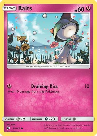 SM  Burning Shadows  091/147 Ralts  - Common