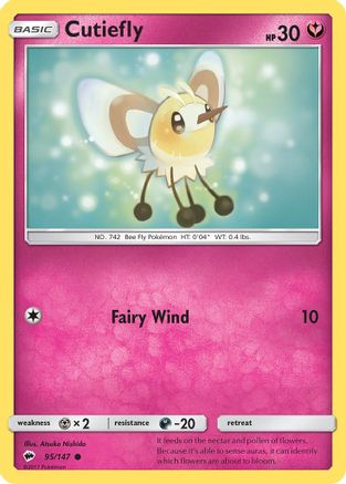 SM  Burning Shadows  095/147 Cutiefly  - Common