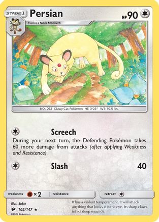 SM  Burning Shadows  102/147 Persian  - Rare
