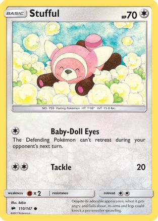 SM  Burning Shadows  110/147 Stufful  - Reverse Holofoil - Common