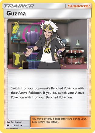 SM  Burning Shadows  115/147 Guzma  - Reverse Holofoil - Uncommon