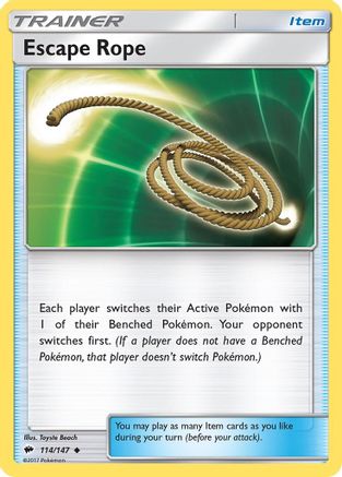 SM  Burning Shadows  114/147 Escape Rope  - Reverse Holofoil - Uncommon