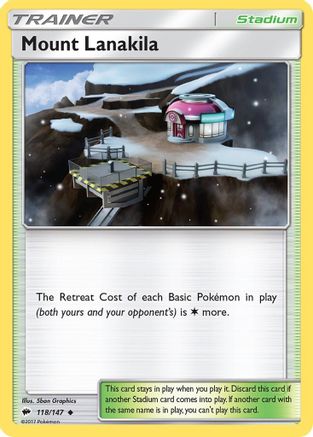 SM  Burning Shadows  118/147 Mount Lanakila  - Reverse Holofoil - Uncommon
