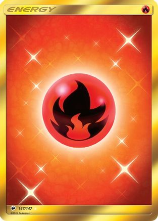 SM  Burning Shadows  167/147 Fire Energy (Secret)  - Holofoil - Secret Rare