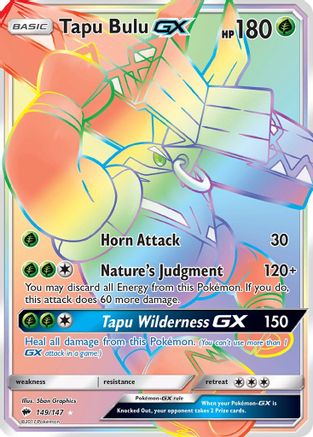 SM  Burning Shadows  149 Tapu Bulu GX (Secret)  - Holofoil - Secret Rare