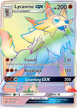 SM  Burning Shadows  155 Lycanroc GX (Secret)  - Holofoil - Secret Rare