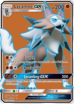 SM  Burning Shadows  136/147 Lycanroc GX (Full Art)  - Holofoil - Ultra Rare