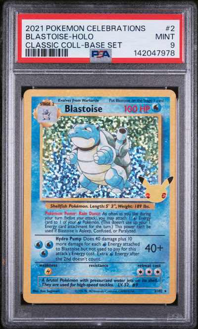 Celebrations Classic Collection  002/102 PSA9 #142047978 Blastoise  - Holofoil - Classic Collection
