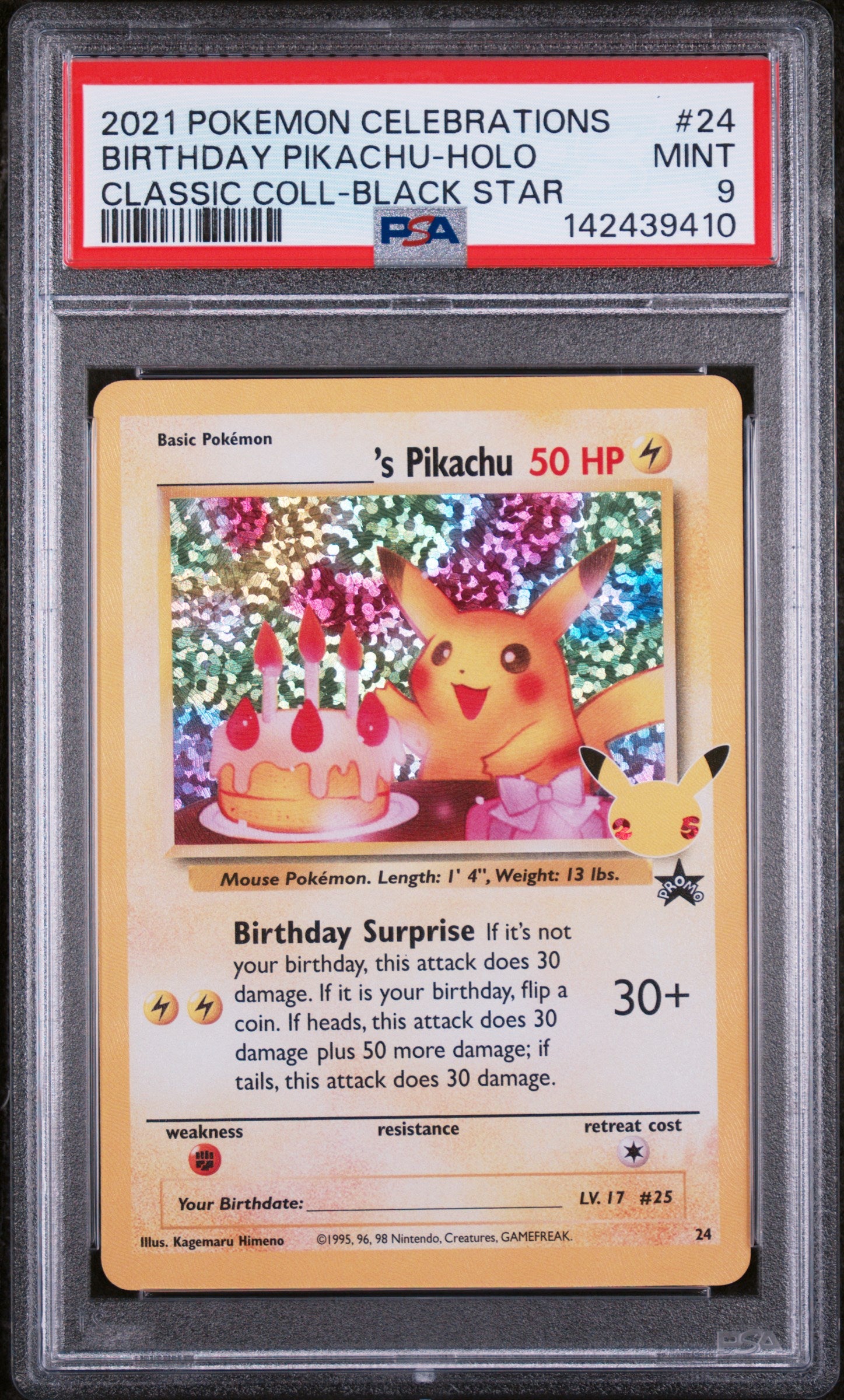 Celebrations Classic Collection  024/53 PSA9 #142439410 ______'s Pikachu  - Holofoil - Classic Collection