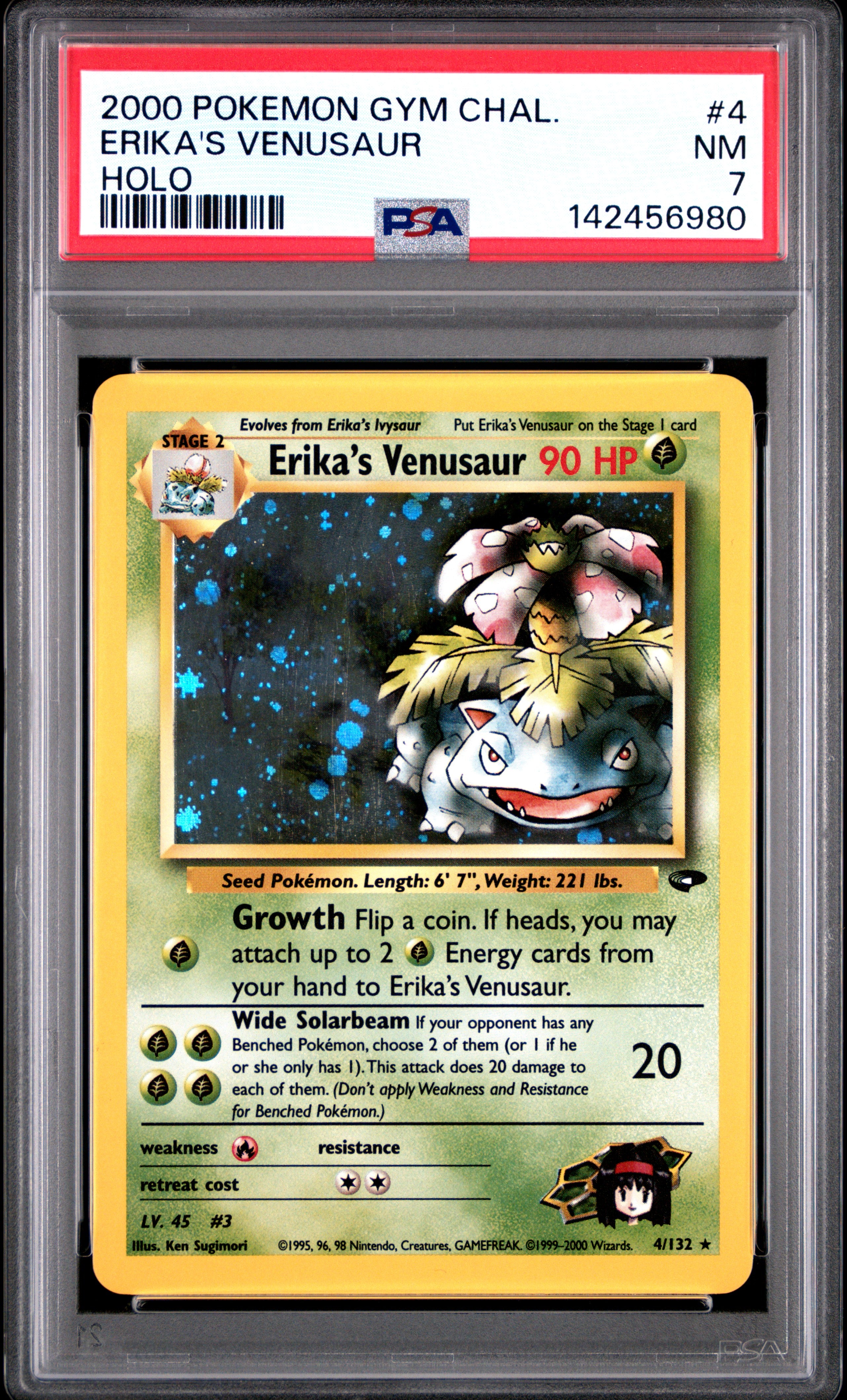 Gym Challenge  004/132 PSA7 #142456980 Erika's Venusaur  - Unlimited Holofoil - Holo Rare