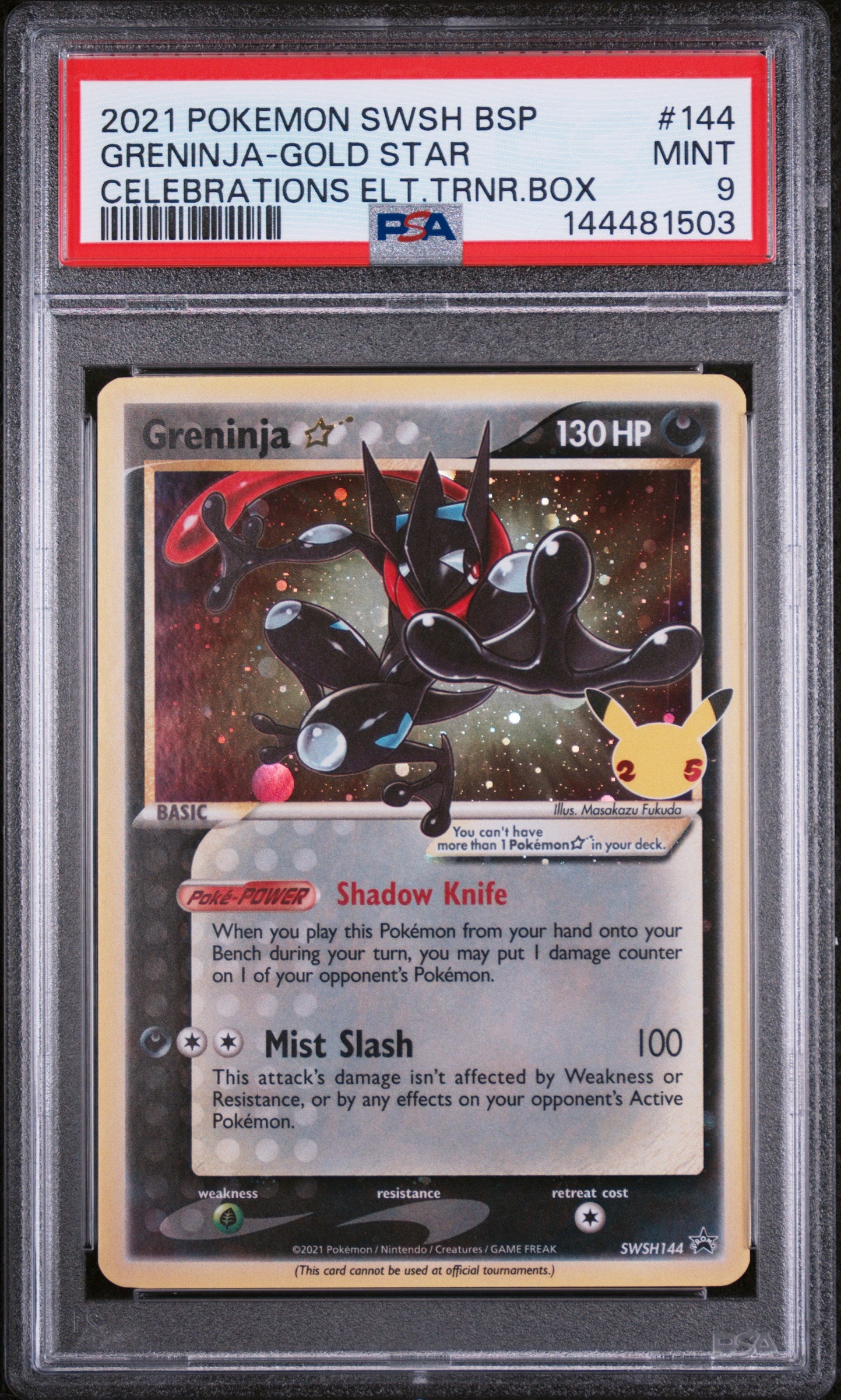 SWSH Sword & Shield Promo Cards  SWSH144 PSA9 #144481503 Greninja Star  - Holofoil - Promo