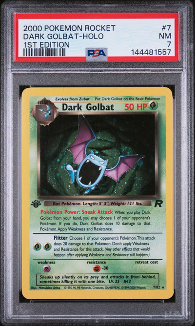 Team Rocket  007/82 PSA7 #144481557 Dark Golbat (7)  - 1st Edition Holofoil - Holo Rare