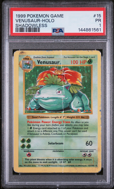 Base Set  015/102 PSA1 #144861561 Venusaur  - Holofoil - Holo Rare