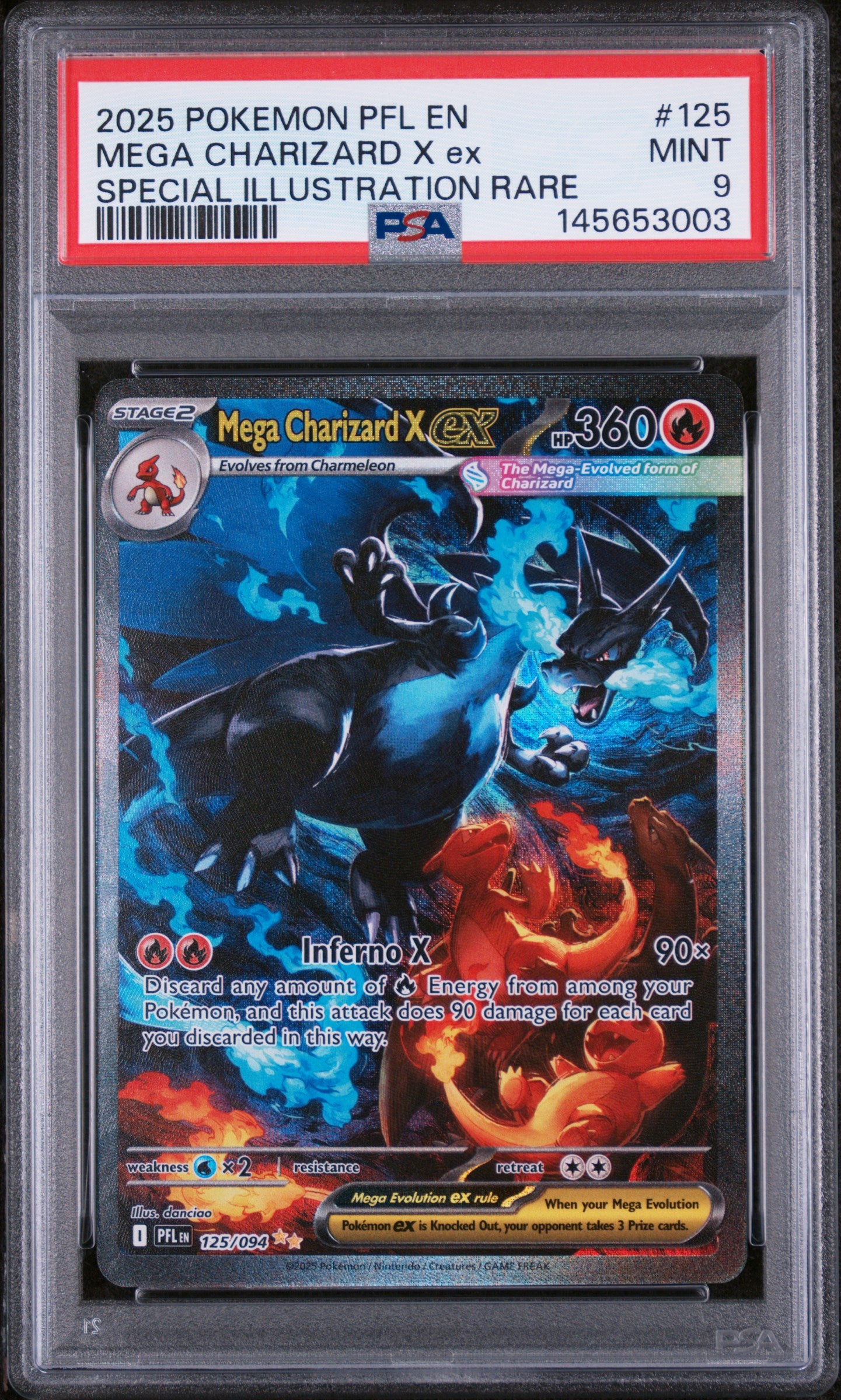 ME02 Phantasmal Flames  125/094 PSA9 #145653003 Mega Charizard X ex  - Holofoil - Special Illustration Rare