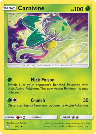 Shining Legends  006/73 Carnivine  - Reverse Holofoil - Uncommon