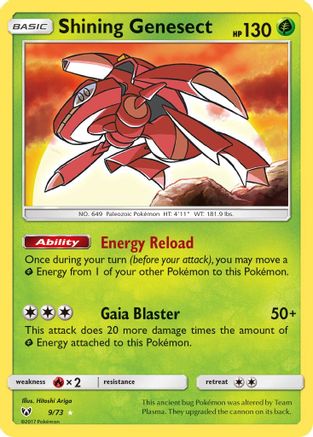 Shining Legends  009/73 Shining Genesect  - Holofoil - Shiny Holo Rare