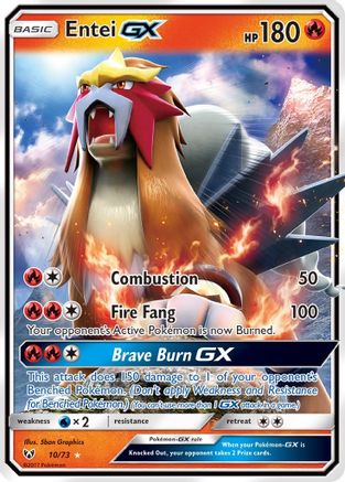 Shining Legends  010/73 Entei GX  - Holofoil - Ultra Rare