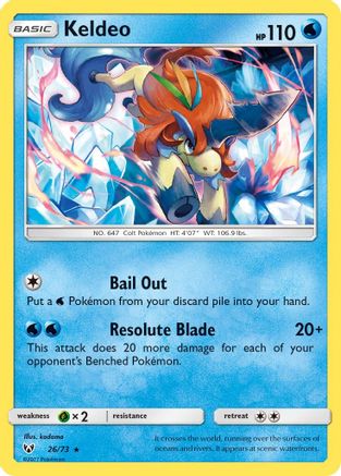 Shining Legends  026/73 Keldeo  - Holofoil - Holo Rare
