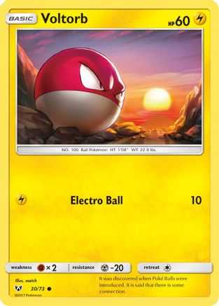 Shining Legends  030/73 Voltorb  - Reverse Holofoil - Common