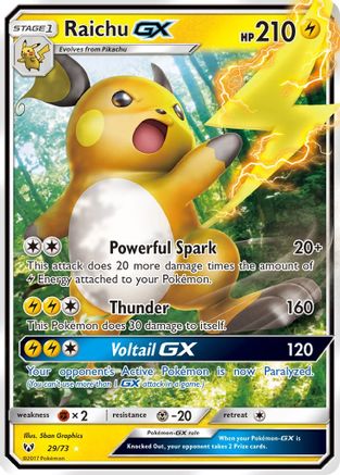 Shining Legends  029/73 Raichu GX  - Holofoil - Ultra Rare