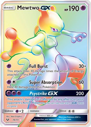 Shining Legends  076 Mewtwo GX (Secret)  - Holofoil - Secret Rare