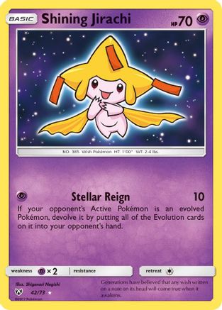 Shining Legends  042/73 Shining Jirachi  - Holofoil - Shiny Holo Rare