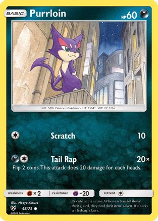 Shining Legends  048 Purrloin  - Reverse Holofoil - Common