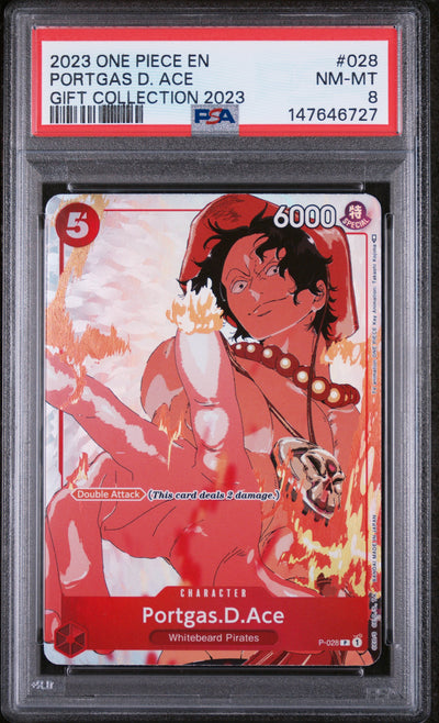 One Piece Promotion Cards  P-028 PSA8 #147646727 Portgas.D.Ace (Gift Collection 2023) (P-028)  - Foil - Promo