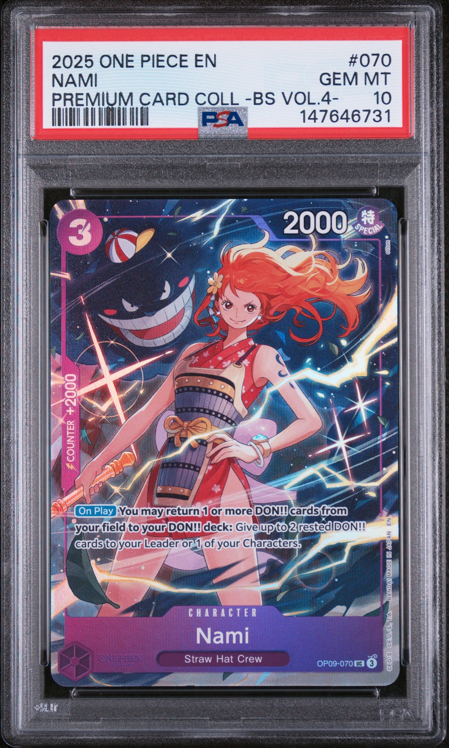 One Piece Promotion Cards  OP09-070 PSA10 #147646731 Nami (Premium Card Collection -Best Selection Vol. 4-) (OP09-070)  - Foil - Uncommon