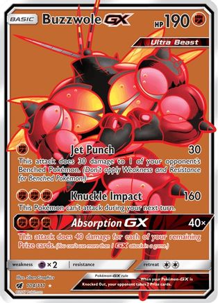 SM  Crimson Invasion  104/111 Buzzwole GX (Full Art)  - Holofoil - Ultra Rare