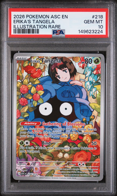 ME Ascended Heroes  218/217 PSA10 #149623224 Erika's Tangela  - Holofoil - Illustration Rare