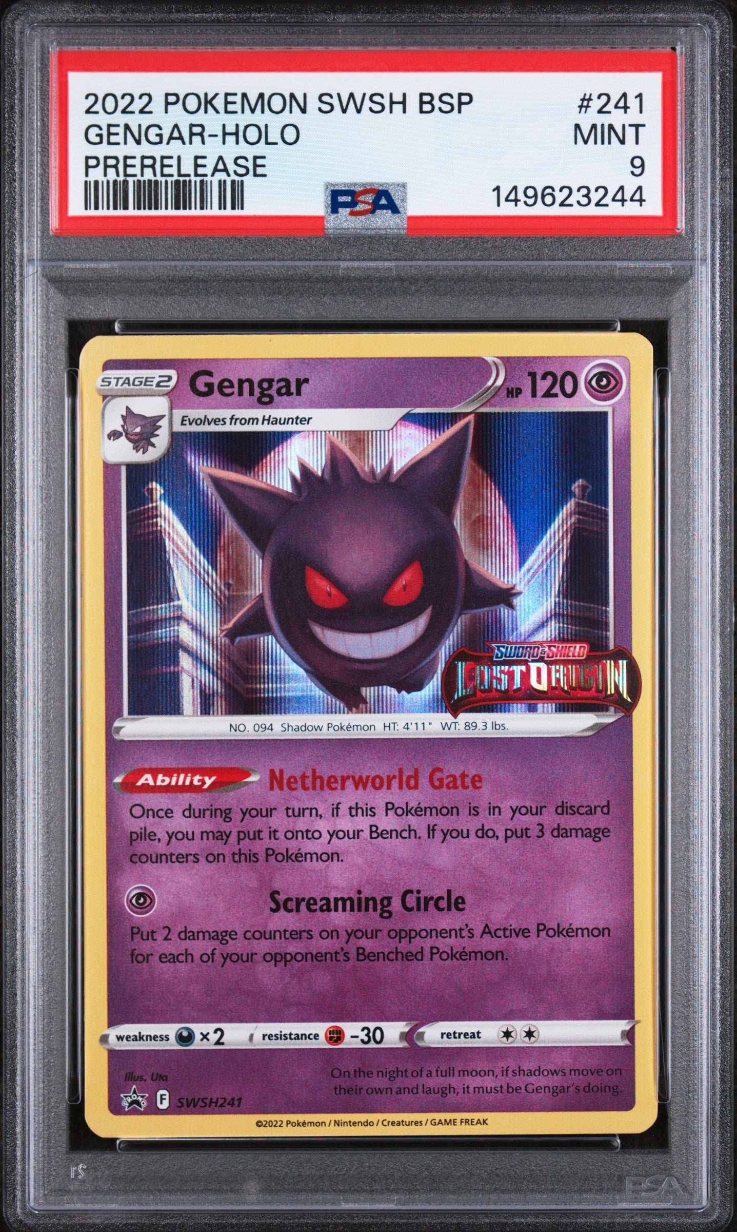 SWSH Sword & Shield Promo Cards  SWSH241 PSA9 #149623244 Gengar  - Holofoil - Promo