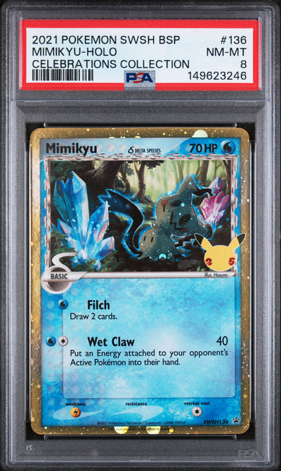 SWSH Sword & Shield Promo Cards  SWSH136 PSA8 #149623246 Mimikyu (Delta Species)  - Holofoil - Promo
