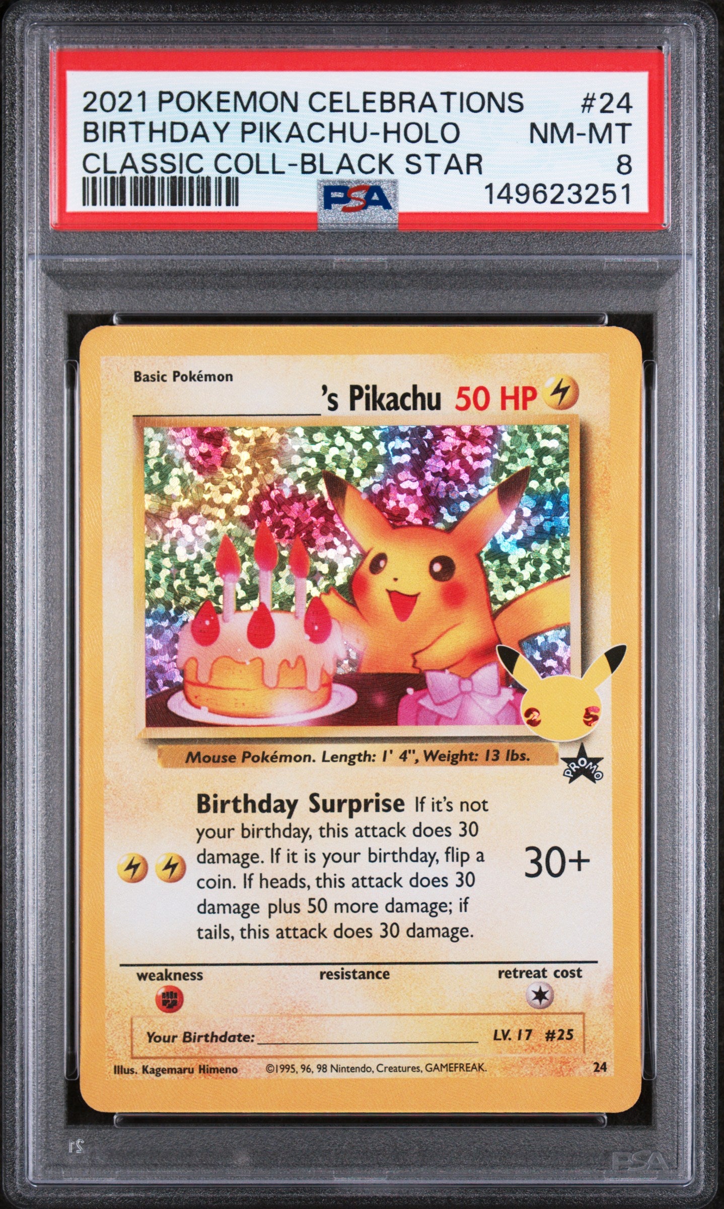 Celebrations Classic Collection  024/53 PSA8 #149623251 ______'s Pikachu  - Holofoil - Classic Collection