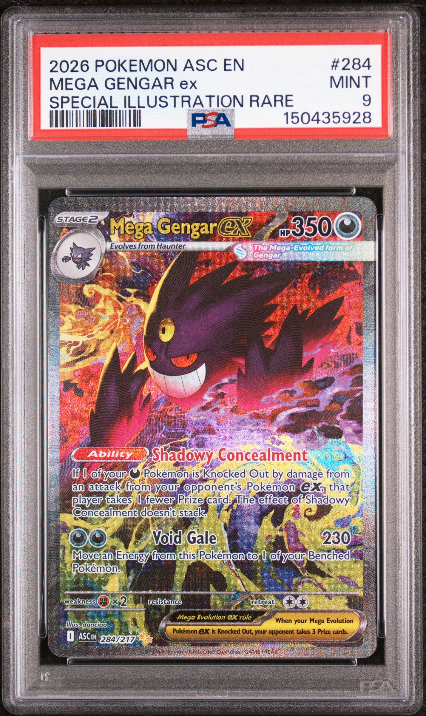 ME Ascended Heroes  284/217 PSA9 #150435928 Mega Gengar ex  - Holofoil - Special Illustration Rare