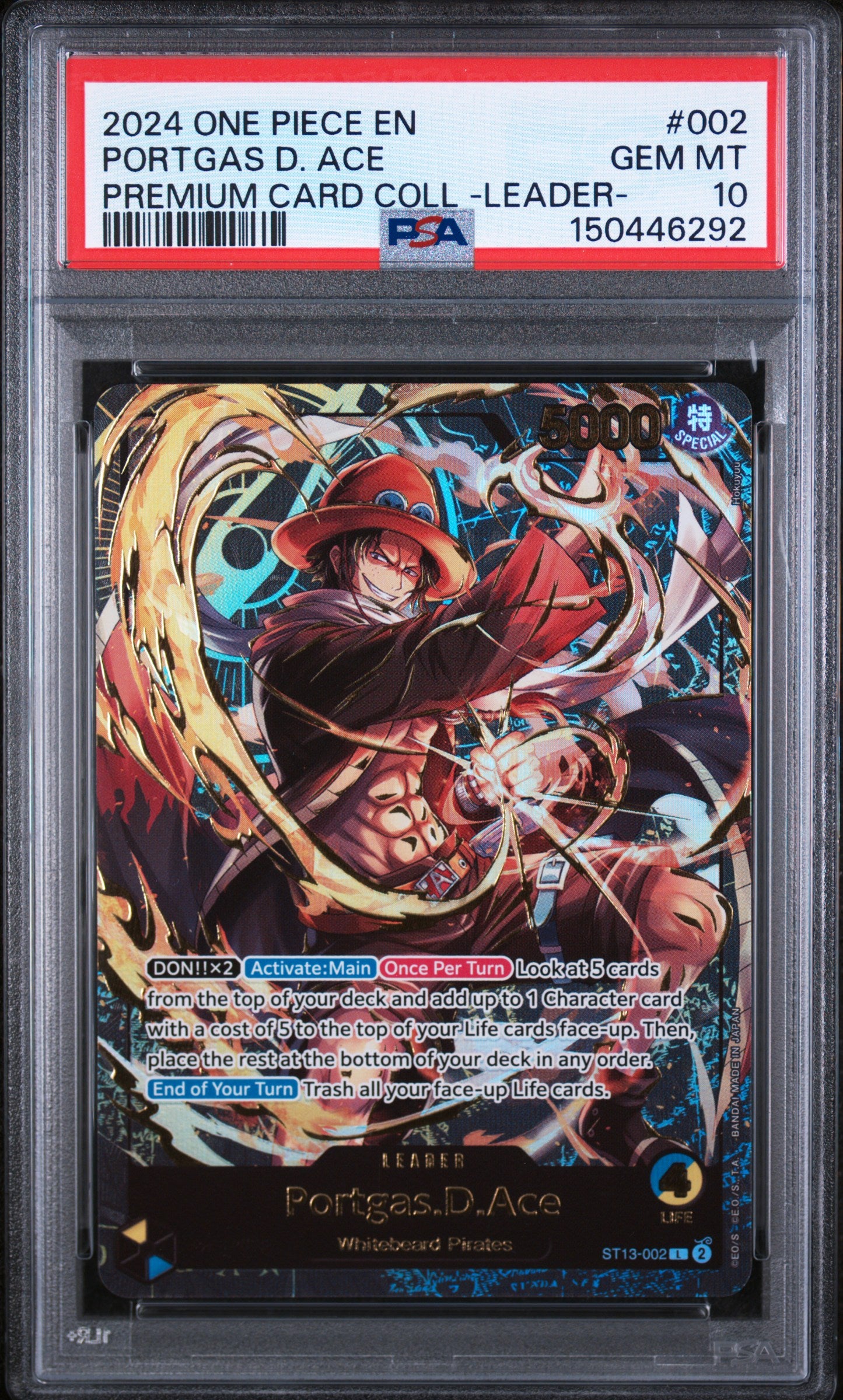 One Piece Promotion Cards  ST13-002 PSA10 #150446292 Portgas.D.Ace (Premium Card Collection -Leader Collection-) (ST13-002)  - Foil - Leader