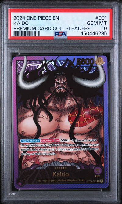 One Piece Promotion Cards  ST04-001 PSA10 #150446295 Kaido (Premium Card Collection -Leader Collection-) (ST04-001)  - Foil - Leader