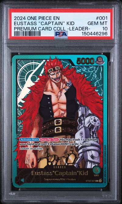 One Piece Promotion Cards  ST02-001 PSA10 #150446296 Eustass"Captain"Kid (Premium Card Collection -Leader Collection-) (ST02-001)  - Foil - Leader